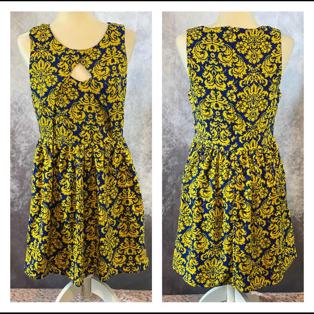 Moon Collection- Los Angeles blue and yellow dress